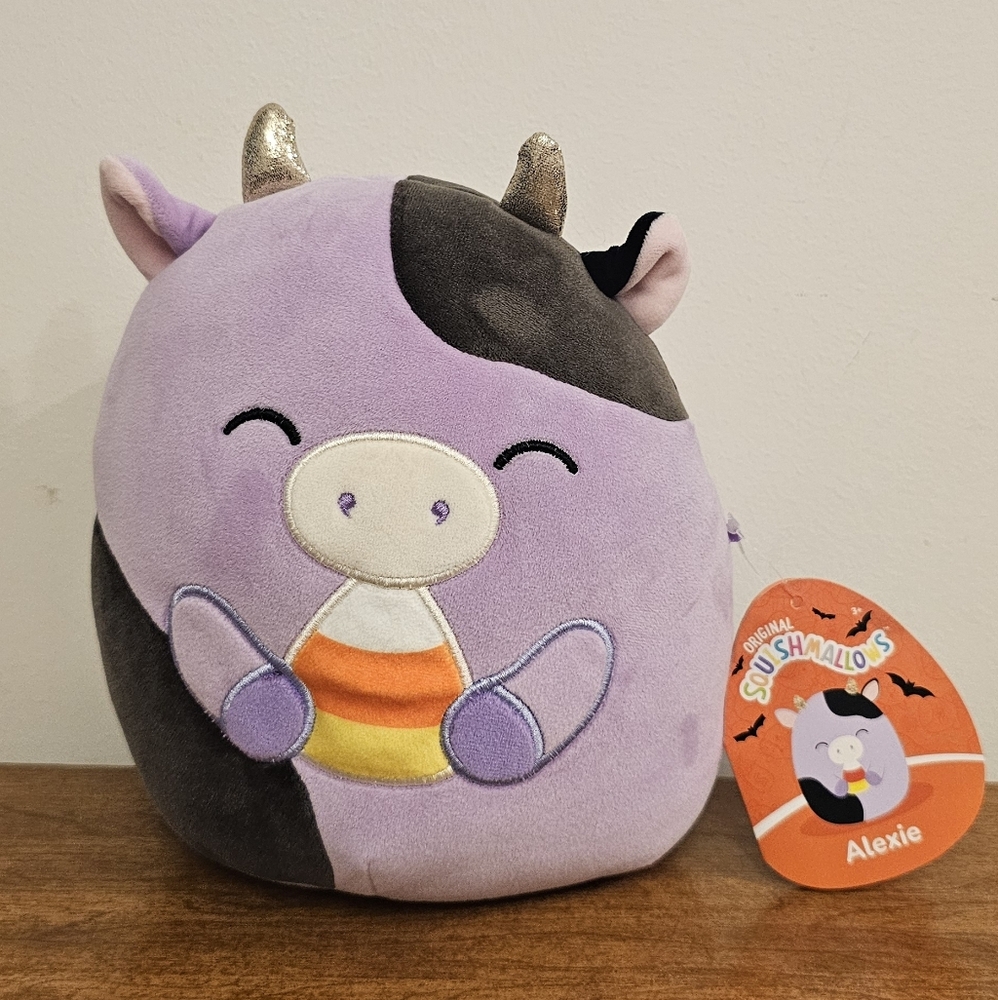 Squishmallows Alexie Purple and Black Cow Plush